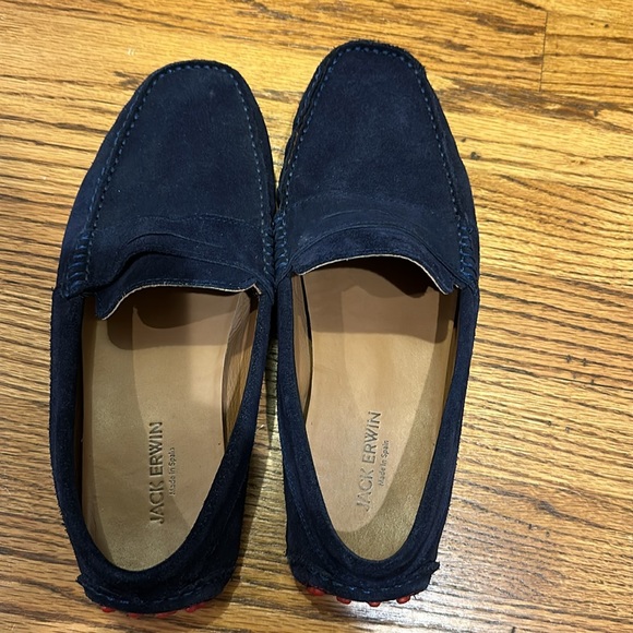 Jack Erwin Men's Dark Blue Suede Loafers - Picture 5 of 5